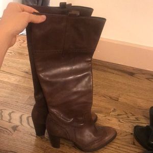 RSVP collection tall and high heeled brown boots